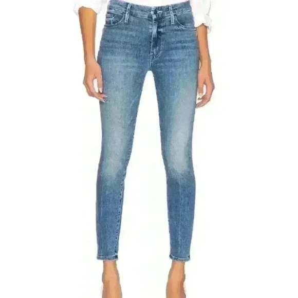 Mother Womens Medium Wash Mid Rise The Looker Crop Jean 26 - Picture 1 of 14